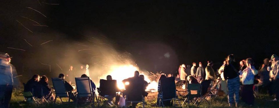 Big bonfires at Ashlyns farm