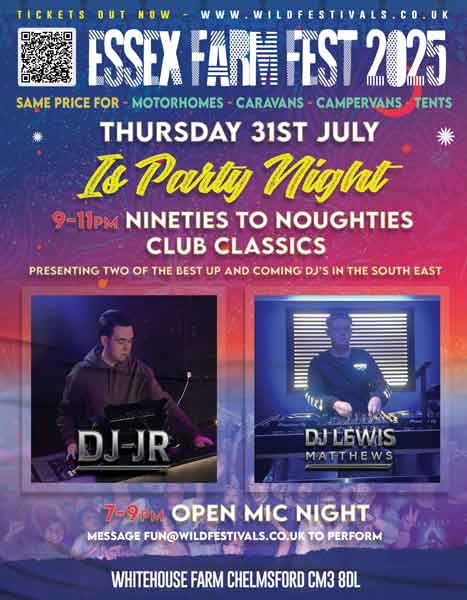 Wild Festivals Essex 2025 music festival dj and open mic night