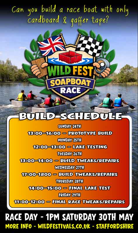 Festival cardboard box soapboat race