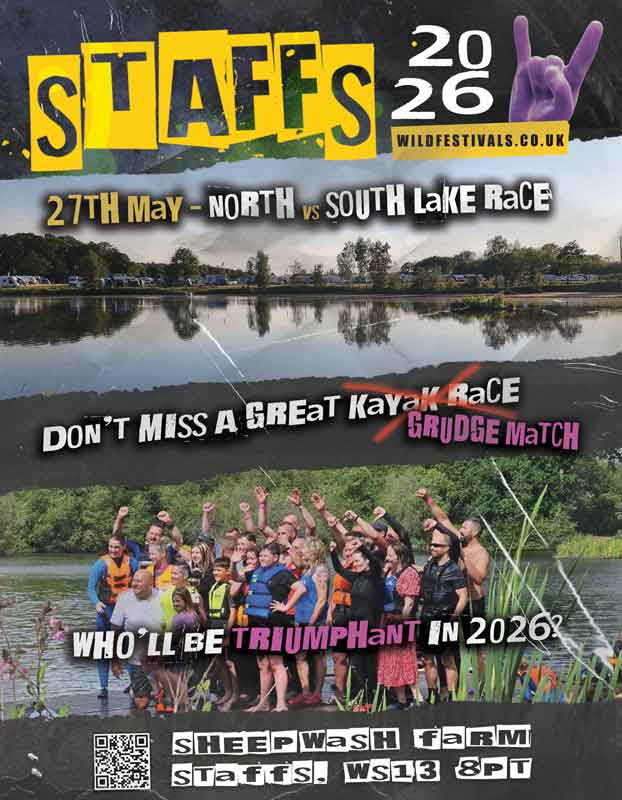 Wild Festivals Staffordshire 2026 Boatrace flyer