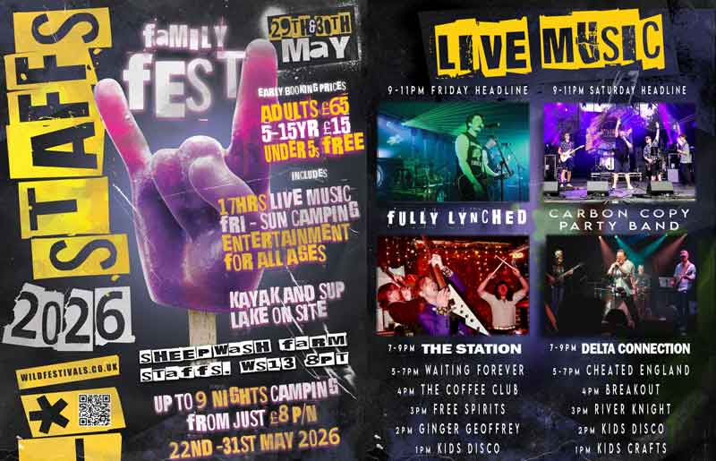 Staffordshire 2026 Family Music Festival Header