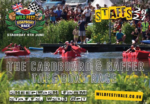 Festival cardboard box soapboat race