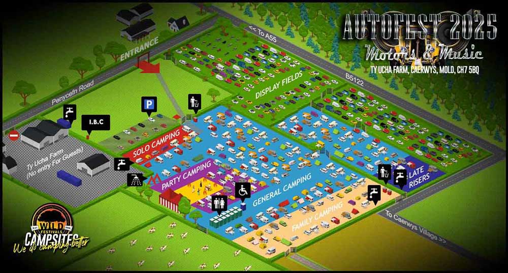 Wild Festivals North Wales 2025 music festival site map