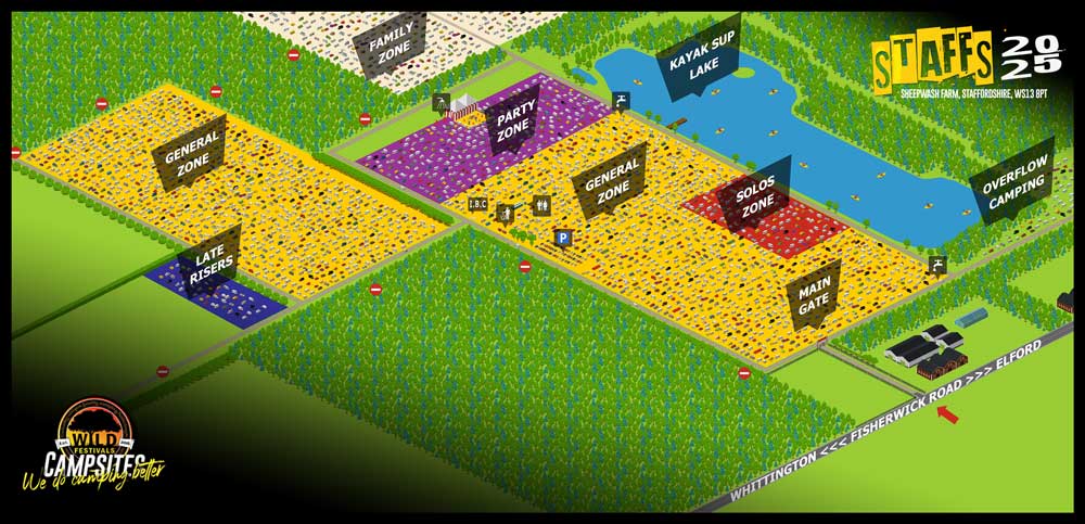 Wild Festivals Staffordshire 2025 music festival site map